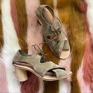 Jeffery Campbell Green Suede Block Heels